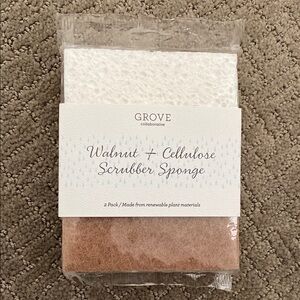 Grove Walnut and Cellulose Scrubber Sponge 2 Pack
